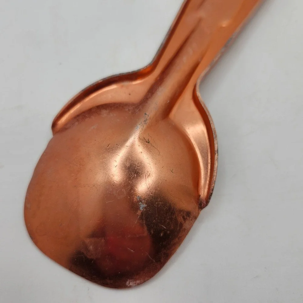 Vintage Short'ning & Ice Cream Spoon Copper Tone Kitchen Utensil Scoop